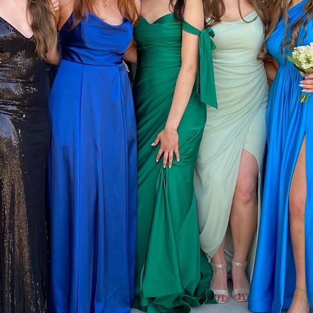 Green, Silky Prom Dress